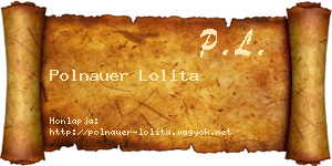 Polnauer Lolita névjegykártya